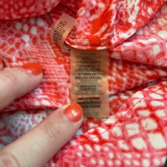 Calvin Klein Pink Snakeskin Print Blouse Medium - Picture 5 of 5
